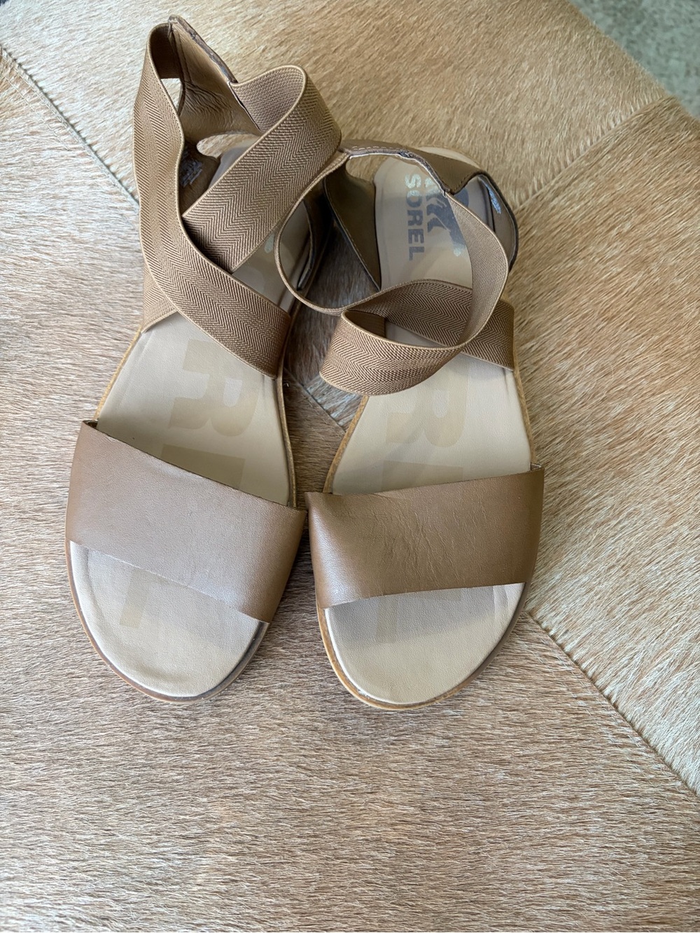 Sorel Women's Brown Leather Wrap-Strap Sandals